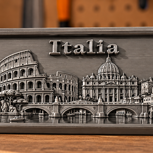 Italy 3D Relief – Italian Landmarks Plaque