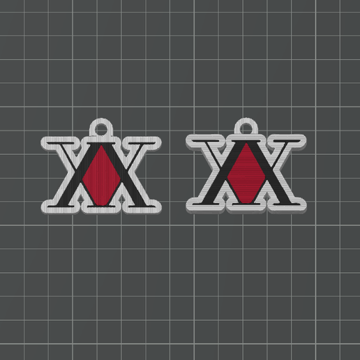Hunter Symbol - Hunter x Hunter x 2 (One and Mirror Sided versions) Anime Keychains Collection - 4 Color 3MF for AMS Printers
