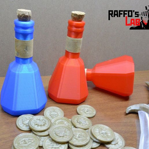 Skyrim health and mana potion  (lesser potions) props replica 3D model