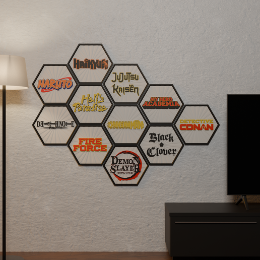 Chainsaw Man - Hexagon Wall Panel