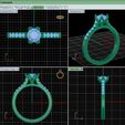 tulip-solitaire-wire-frame.jpg Tulip setting round diamond ring STL  micro prong jewelry