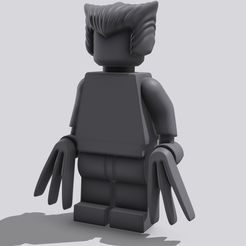 2023-05-03-13.01.52.jpg Free STL file Wolverine - L ego Minifigure・3D printing design to download