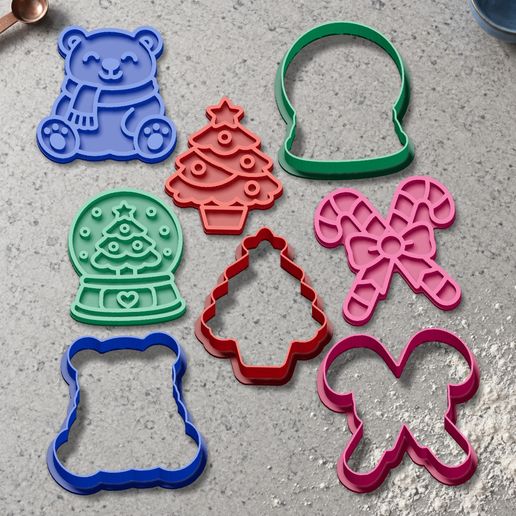Teddy Bear Christmas - Cozy Cookie Cutter Set | 4 STL Designs