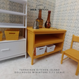 TORNVIKEN KITCHEN ISLAND DOLLHOUSE MINIATURE 1:12 SCALE Miniature Ikea-inspired Tornviken Kitchen Island, Dollhouse Kitchen Island, Miniature Kitchen Island