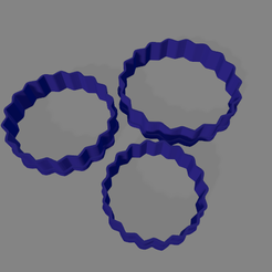 redondo ondulado x3.png STL-Datei Wavy round cookie cutter kostenlos herunterladen • Objekt für 3D-Drucker, ledblue