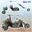 3.jpg Three-wheeled motorbike post-apo with automatic weapon (10) - Future Sci-Fi SF Post apocalyptic Tabletop Scifi