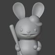 1.jpg Easter Bunny Baseball Player Figurine