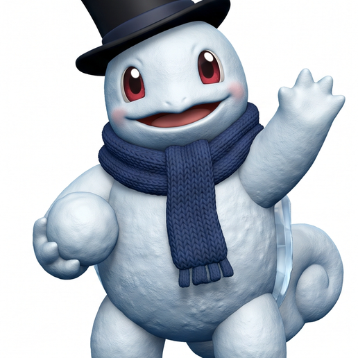 Snowman Squirtle (Christmas Special) | 3D Printable Figure | Clean STL