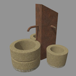 Low_Poly_Fountain_Render_01.png STL file Low Poly Source・Model to download and 3D print