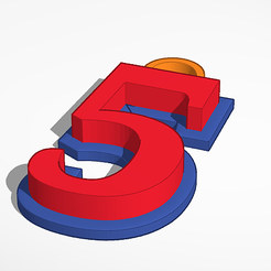 5.png Fichier STL LLAVERO NUMERO CINCO (PORTE-CLÉS NUMÉRO CINQ)・Design imprimable en 3D à télécharger