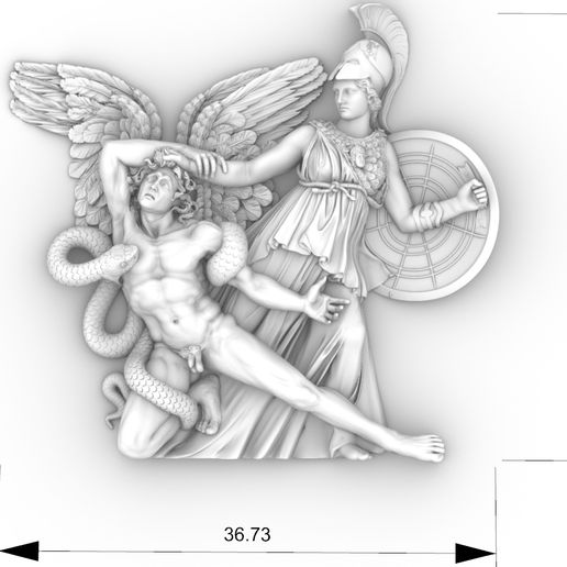 Reconstruction-of-Pergamon-athena-7.jpg Athena vs Giant – Pergamon Altar Reconstruction |3D STL Model
