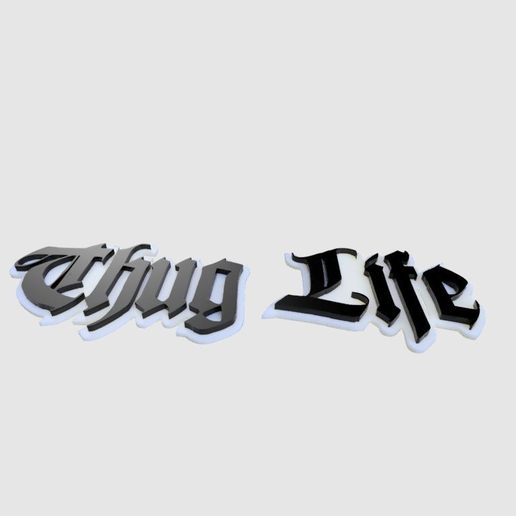 Thug Life Logo - 3D model önizlemesi