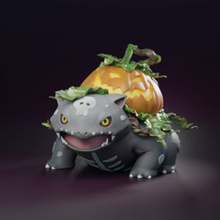 venusaur-color-1.jpg Free STL file VENUSAUR - FREE 3D PRINTABLE HALLOWEEN POKEMON・3D print model to download