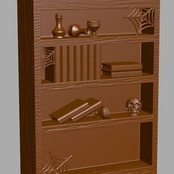 display-cabinet1.jpg STL file Display Cabinet with books, skull, and potion bottles・3D printable model to download