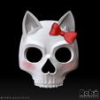 KITTY-GHOST-MASK-03.jpg Kitty Ghost - Skull Cat Mask Cosplay - STL model 3D print file