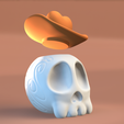 6.png Skull with Hat - Halloween