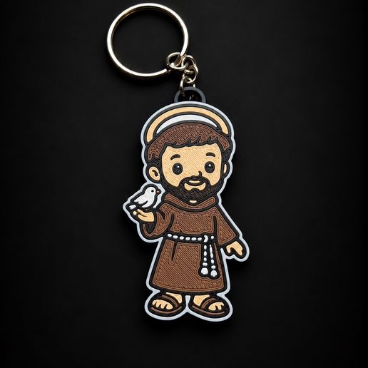 🕊️✨ SAINT FRANCIS OF ASSISI keychain