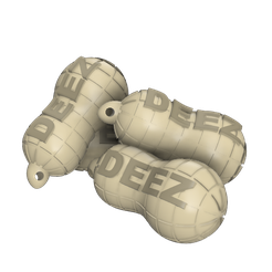 3.png STL file DEEZ NUTS - Gag Christmas Tree Ornament | Keychain・Model to download and 3D print