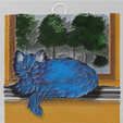 screen1.png Blue cat 3d painting wall picture