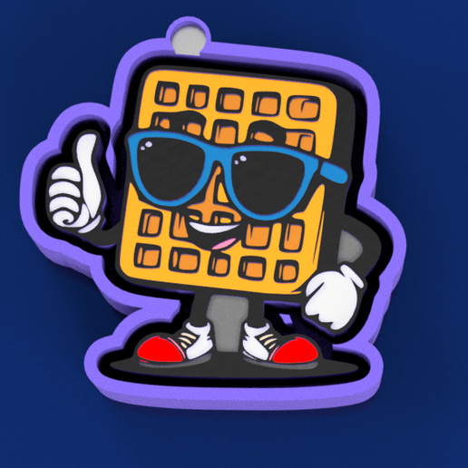👍 Thumbs Up Waffle Mold | Freshie & Resin Mold with Sunglasses - 3D model önizlemesi