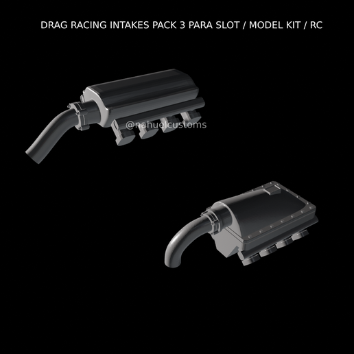 🚗 DRAG RACING INTAKES PACK 3 FOR SLOT / MODEL KIT / RC・ STL File for ・Cults