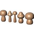 Mushroom-shapes-07.jpg Mushroom peg doll decor shapes 3D print model
