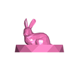 LowPolyRabbitGeometricRingDish3DImage1.png Lowpoly Rabbit Geometric Ring Dish