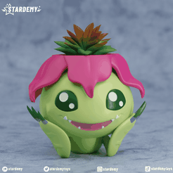 palmon_planter02.png STL file Palmon Digimon Planter・3D print design to download