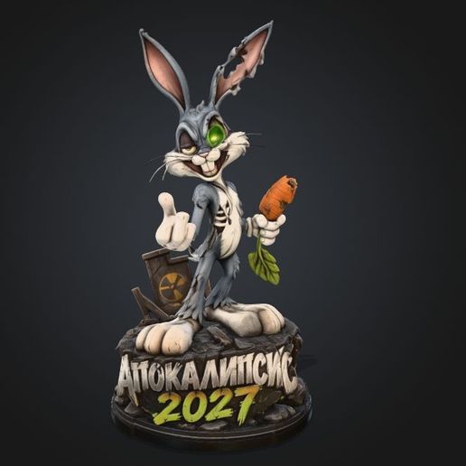 Zombie Bugs Bunny – Apocalypse 2027 | 3D Printable Statue