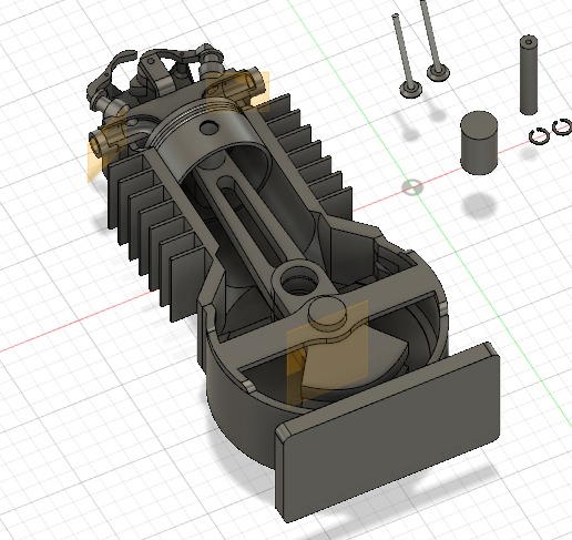🚗 Four-stroke engine model・ STL File for 3D printing and CNC machining ...