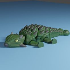 Ankylosaurus.jpg Archivo STL Bumpy el dinosaurio anquilosaurio flexi articulado・Plan de impresión en 3D para descargar