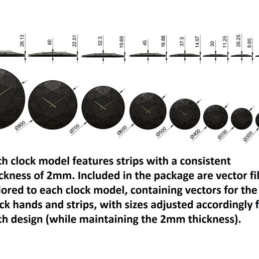 🕰️ Diamond-Inspired Wall Clock 3D Model, CNC/3D Print, STL/STEP/DXF ...