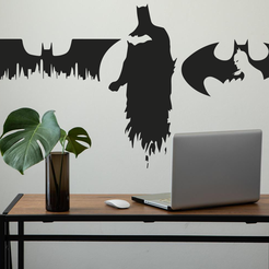 workspace-white-wall-minimal-with-notebook-and-desk-free-photo.png STL-Datei Batman 2d Design zum Dekorieren (Diseños de batman para decorar)・3D-Druckvorlage zum Herunterladen