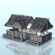 2.png Medieval house with terrace and thatched roof (1) - Warhammer Age of Sigmar Alkemy Lord of the Rings War of the Rose Warcrow Saga