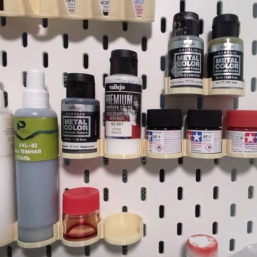 35mm paint holder for Ikea Skadis (Tamiya, Vallejo, Pacific88)