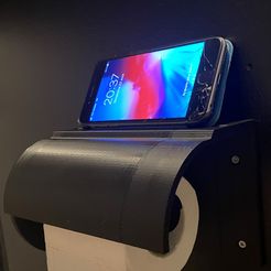 porte-pq.jpg Бесплатный STL файл Toilet paper and smartphone holder・Модель 3D-принтера для загрузки