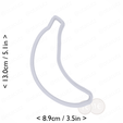 banana~4.75in-cm-inch-top.png Banana Cookie Cutter 4.75in / 12.1cm