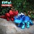 Dan-Sopala-Flexi-Factory-Triceratops_05.jpg Fichier STL Triceratops de Flexi Print-in-Place・Objet pour impression 3D à télécharger, FlexiFactory