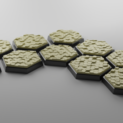 ovw.png Archivo STL 10 bases hexagonales de 35x30 mm con suelo hexagonal (battletech, etc.)・Diseño para descargar y imprimir en 3D, Mr_Crates