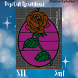 rose-staind-glass-3.png Rose Staind Glass Decoration / Enchanted Rose / Beauty and the beast / Centerpiece / wall decor/ cake topper/ home decor and more