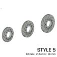 STYLE 5 13 mm - 14,5 mm -16 mm Ultimate Brake Disc & Caliper Collection - 1/24 - Scale Model Accessories