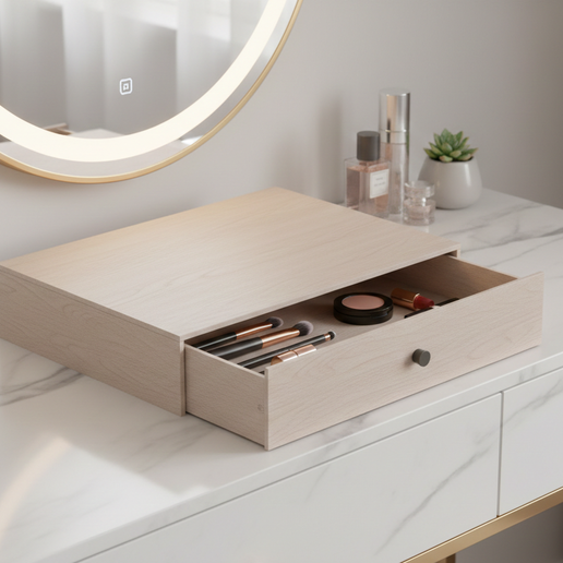 Makeup organizer vanity jewelry drawers