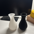 Vase.png 3D 打印花瓶 STL - 现代螺旋玫瑰花瓶 - 3D 打印家居装饰文件