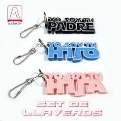 YO-SOY-TU-PADRE-LLAVEROS-3.png STL file DIA DEL PADRE - 03 DISEÑOS DE LLAVEROS - STAR WARS・3D printer model to download
