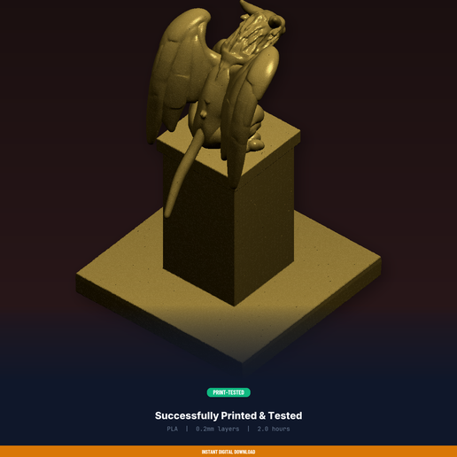 08_printed_proof.png Gargoyle Perched Guardian - 3D Printable STL File