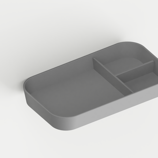 Valet Tray – Catch-All Organizer with 3 Compartments for Keys, Wallet & Watch, No Supports