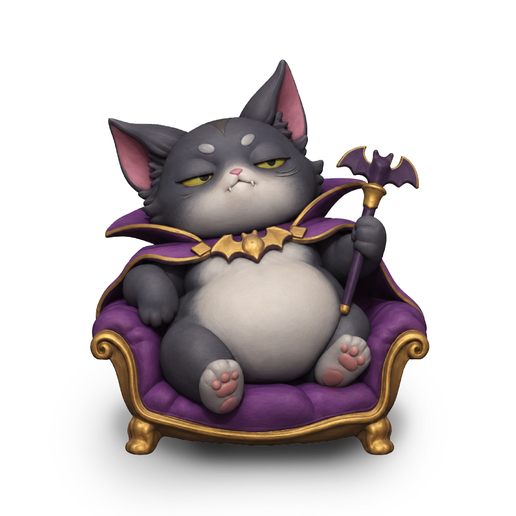 Vampire Cat STL – Chubby Halloween Kitty Figurine