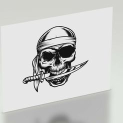 tete-de-mort-pirate.jpg Fichier STL Tête de mort pirate・Design à télécharger et à imprimer en 3D
