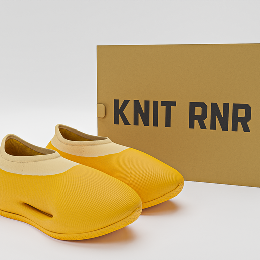 Adidas Yeezy Knit RNR Yellow Low-poly 3D model STL File for Cults
