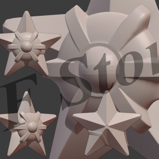 Pokemon Staryu and Starmie 3D model